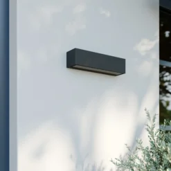 Aplique de pared LED Lengo de Lucande, 25 cm, antracita, luz hacia abajo, 3000 K