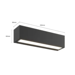 Aplique de pared LED Lengo de Lucande, 25 cm, antracita, luz hacia abajo, 3000 K