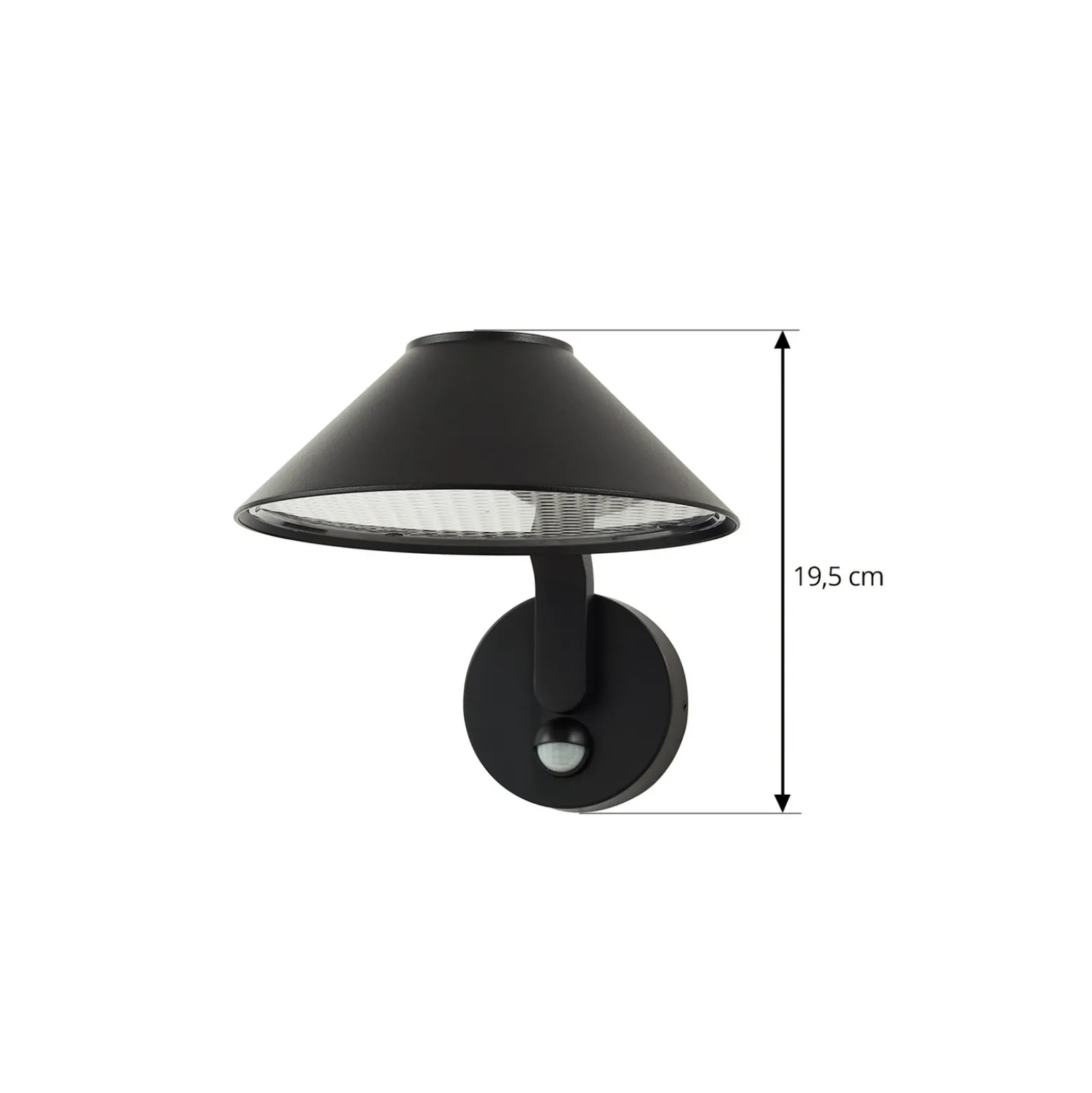 Aplique de pared LED Lindby Capelo, negro, metal, sensor, Ø20 cm