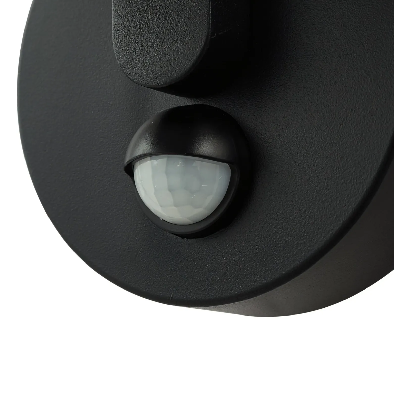 Aplique de pared LED Lindby Capelo, negro, metal, sensor, Ø20 cm