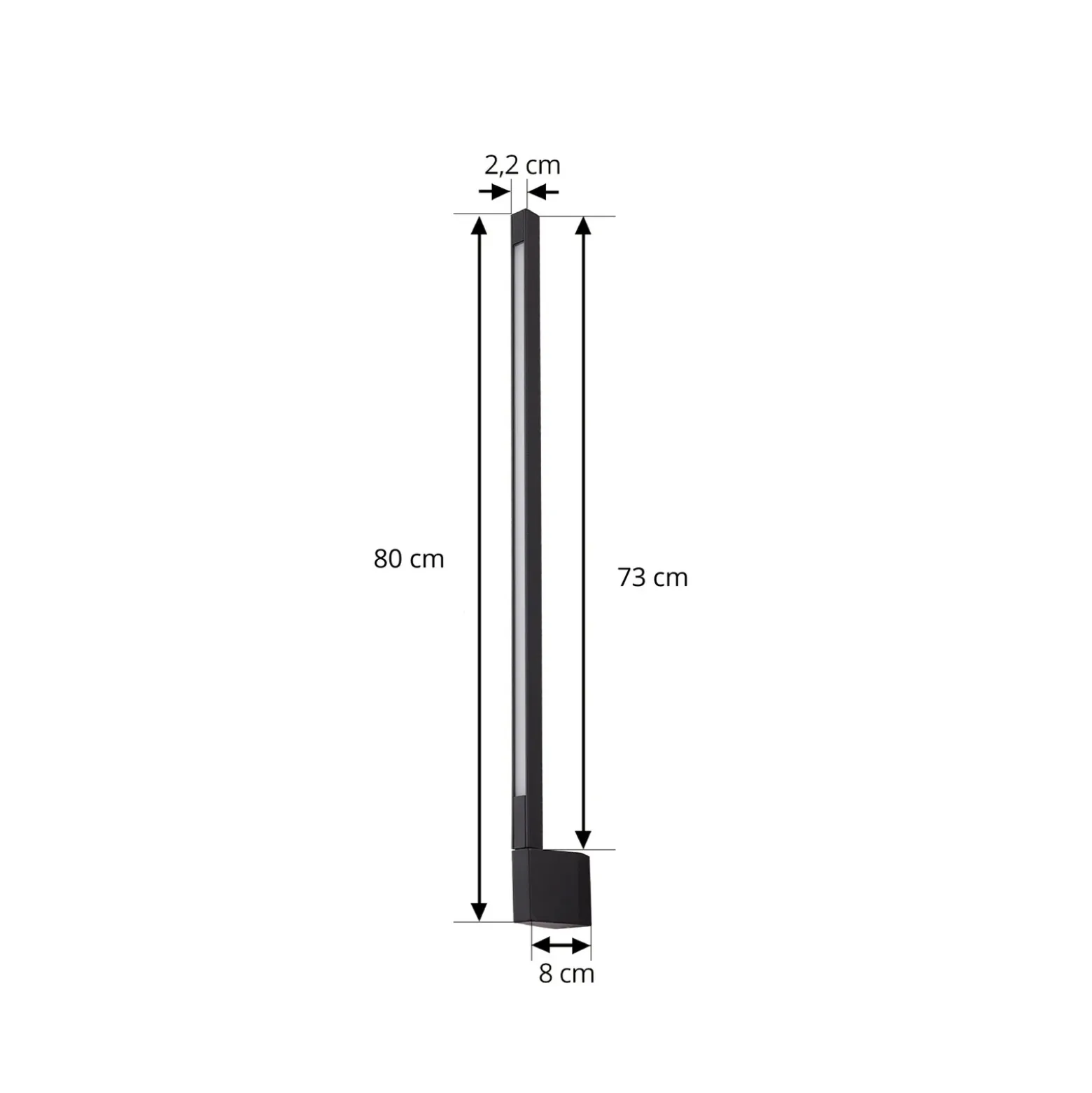 Aplique de pared LED Lindby Neano, 80 cm, negro, metal, IP54