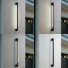 Aplique de pared LED Lindby Neano, 90 cm, negro, metal, IP54