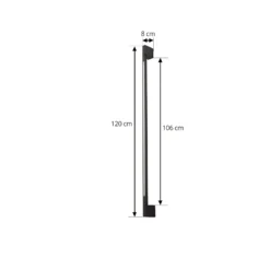 Aplique de pared LED Lindby Neano, 120 cm, negro, metal, IP54