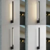 Aplique de pared LED Lindby Neano, 60 cm, negro, metal, IP54