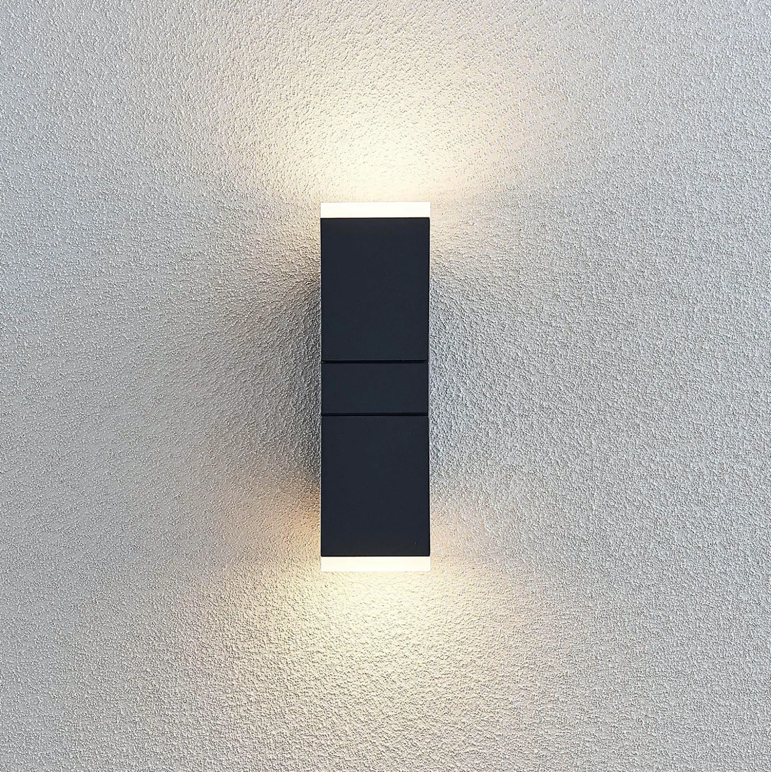 Aplique de pared LED Lindby Sally, 22cm, antracita, IP54