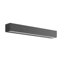 Aplique de pared LED Lucande Lengo, 50 cm, antracita, hacia abajo, 3000 K