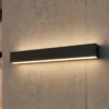 Aplique de pared LED Lucande Lengo, 50 cm, color antracita, luz hacia arriba y