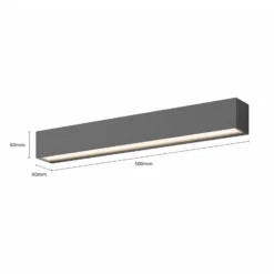 Aplique de pared LED Lucande Lengo, 50 cm, color antracita, luz hacia arriba y