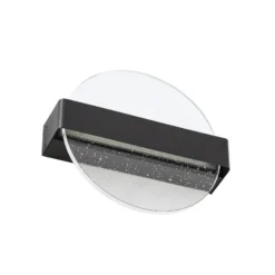 Aplique de pared LED Lucande Narkelo, negro/transparente, CCT, IP44