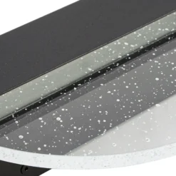 Aplique de pared LED Lucande Narkelo, negro/transparente, CCT, IP44