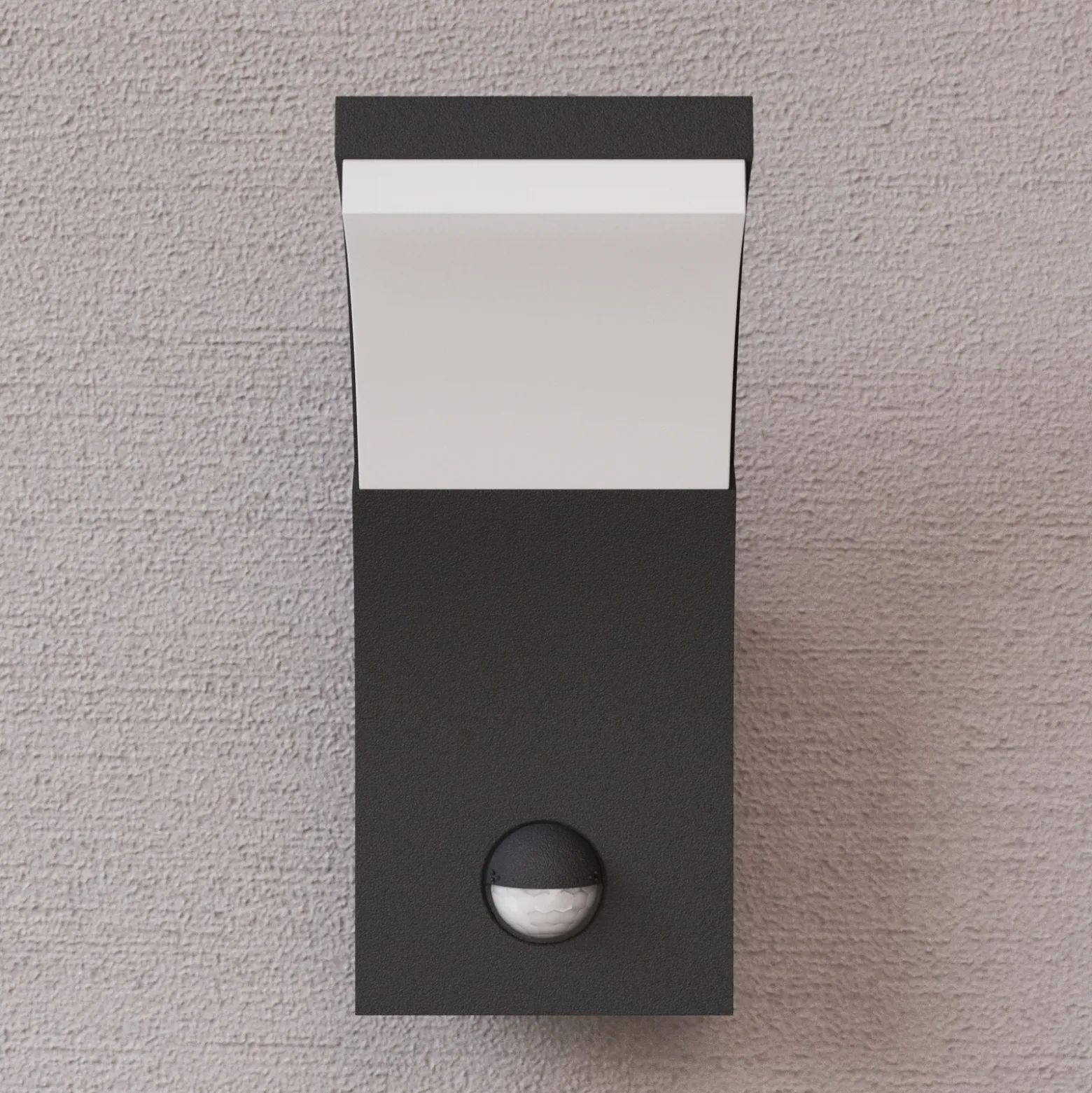 Aplique de pared LED Lucande Timm, sensor, 20 cm, antracita, IP54