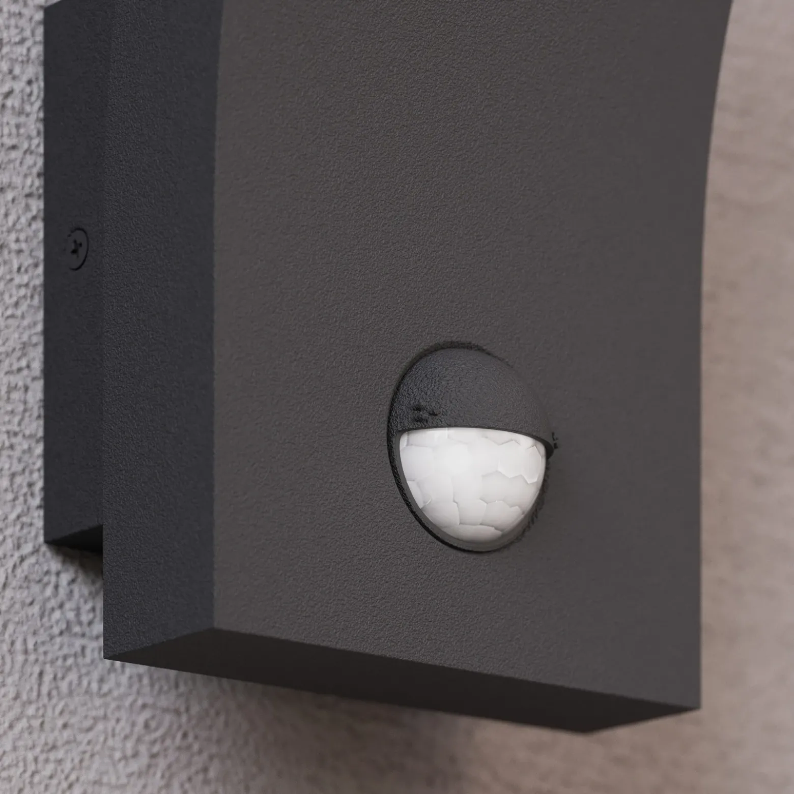 Aplique de pared LED Lucande Timm, sensor, 20 cm, antracita, IP54