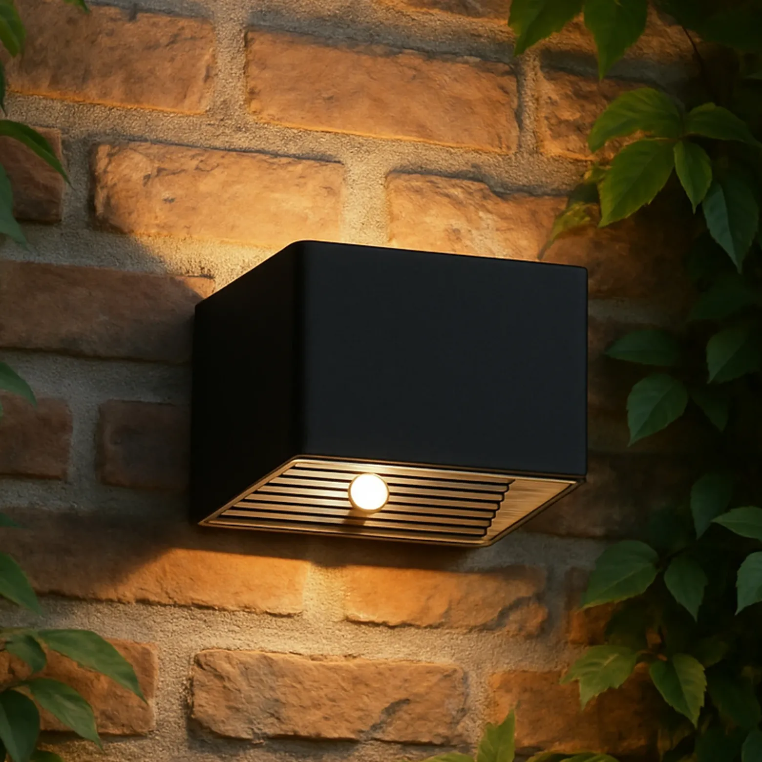 Aplique de pared LED Magnetics, negro, USB, detector de movimiento