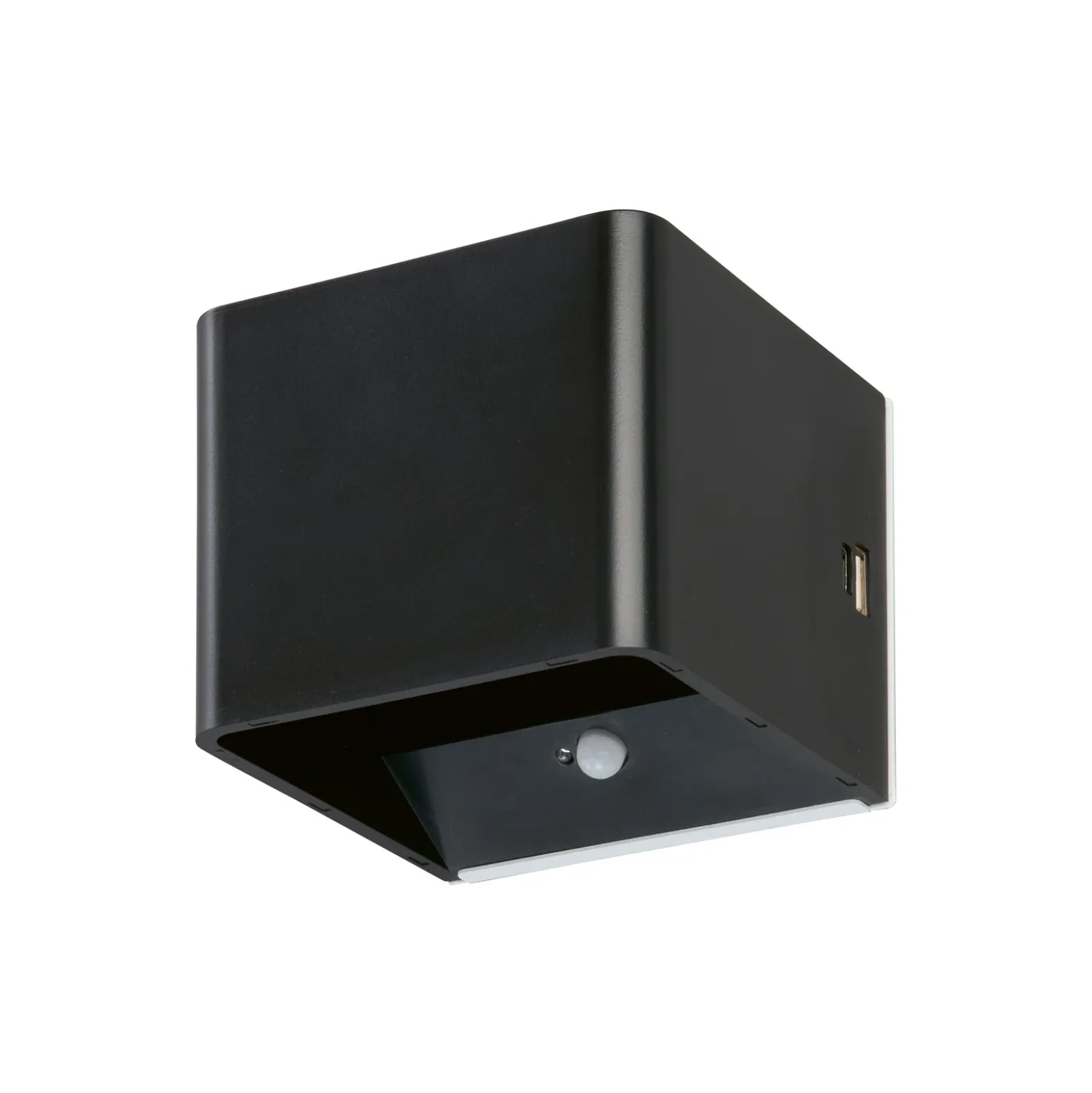 Aplique de pared LED Magnetics, negro, USB, detector de movimiento