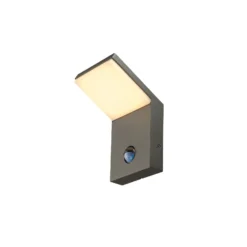 Aplique de pared LED Ordi, antracita, aluminio, ancho 10 cm, sensor