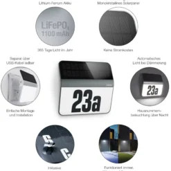 Aplique de pared LED para números de casa STEINEL XSolar LH-N