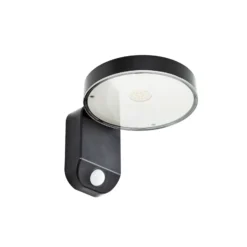 Aplique de pared LED PRIOS Tarlson, redonda, antracita, sensor