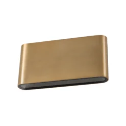 Aplique de pared LED Semi M, aluminio, dorado, longitud 17,5 cm