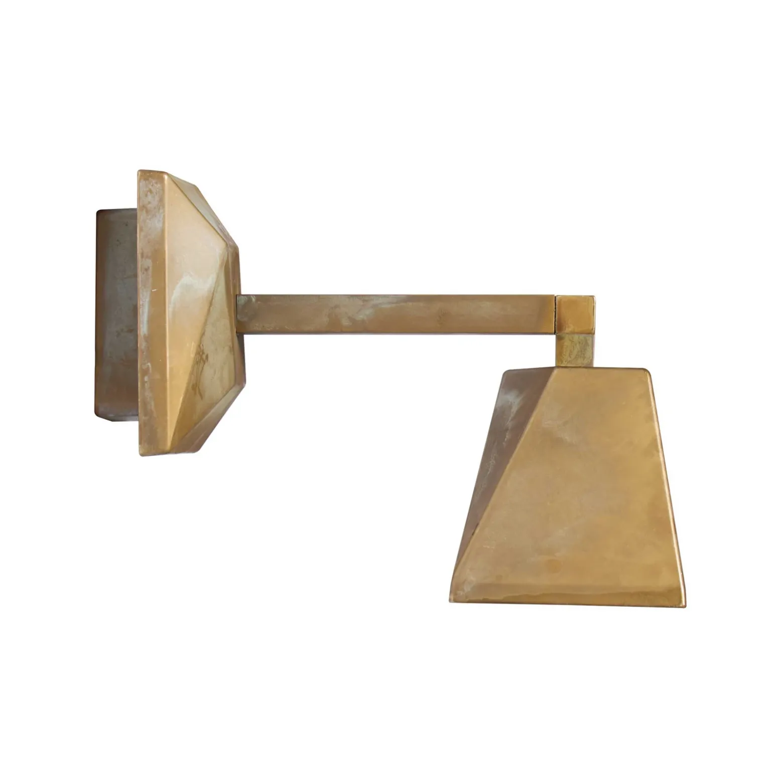 Aplique de pared LED Silva Edge, saliente de 22 cm, color latón antiguo, IP65