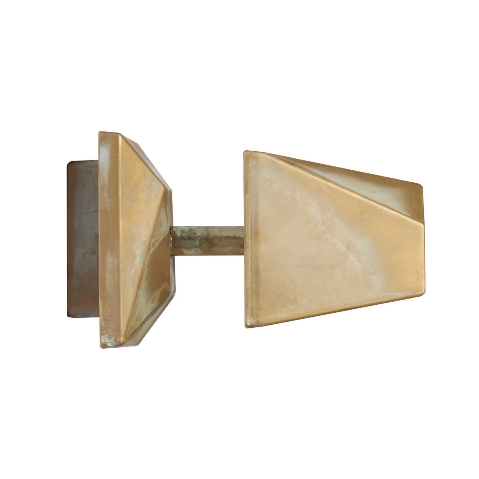 Aplique de pared LED Silva Edge, saliente de 18 cm, color latón antiguo, IP65