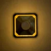 Aplique de pared LED Silva Frame, saliente de 18 cm, latón antiguo, IP65