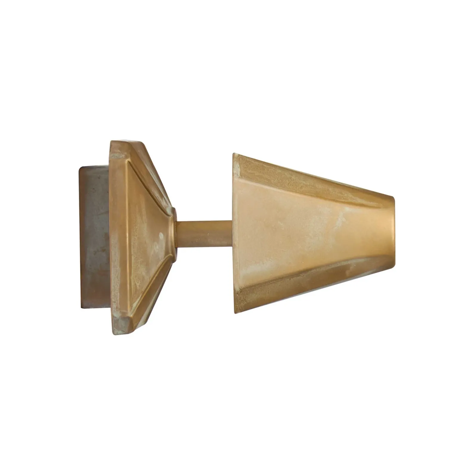 Aplique de pared LED Silva Frame, saliente de 18 cm, latón antiguo, IP65