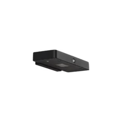 Aplique de pared LED solar Lucande Tavon, angular, negra, con sensor