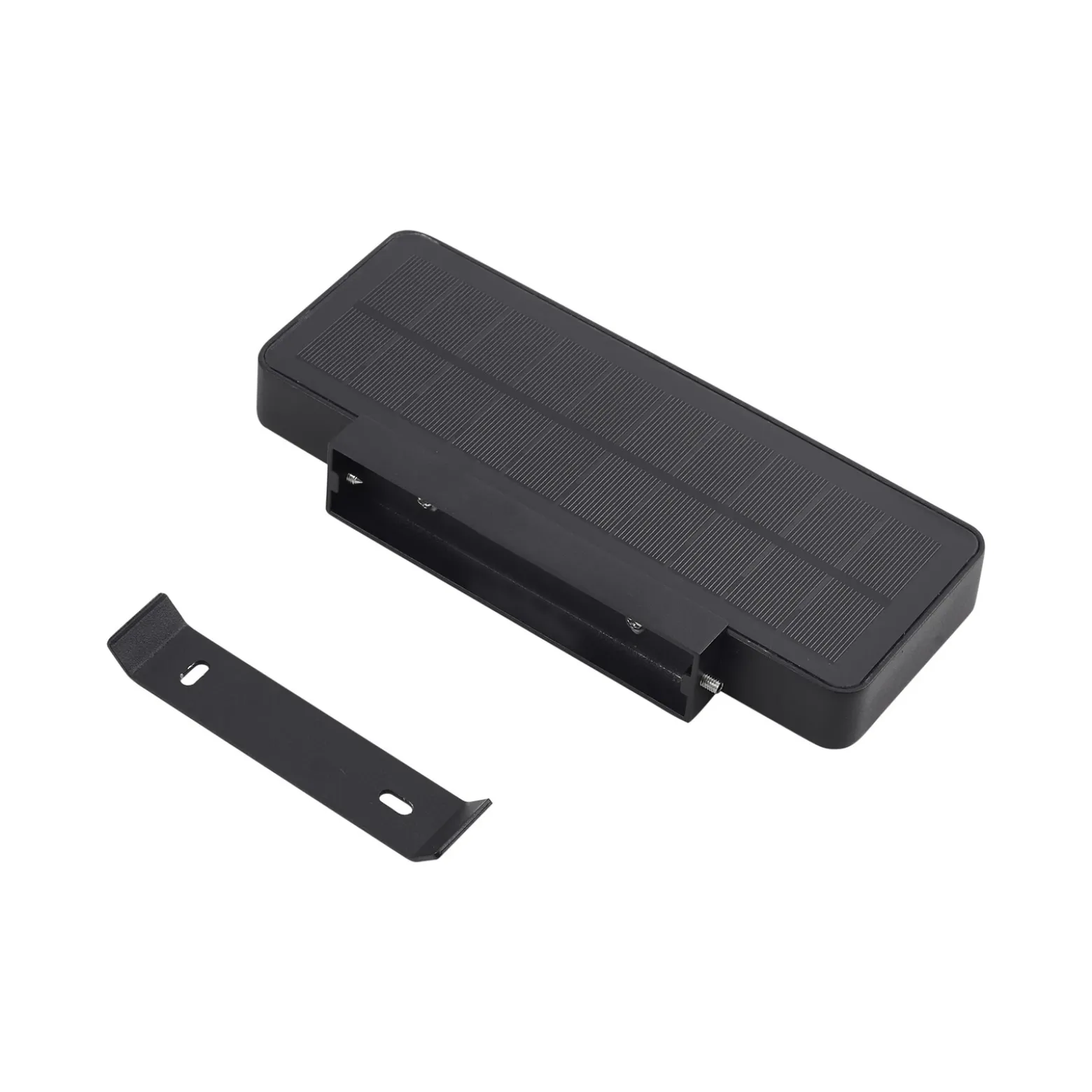 Aplique de pared LED solar Lucande Tavon, angular, negra, con sensor