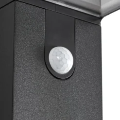 Aplique de pared LED solar Prios Aurino, negra, sensor, IP44