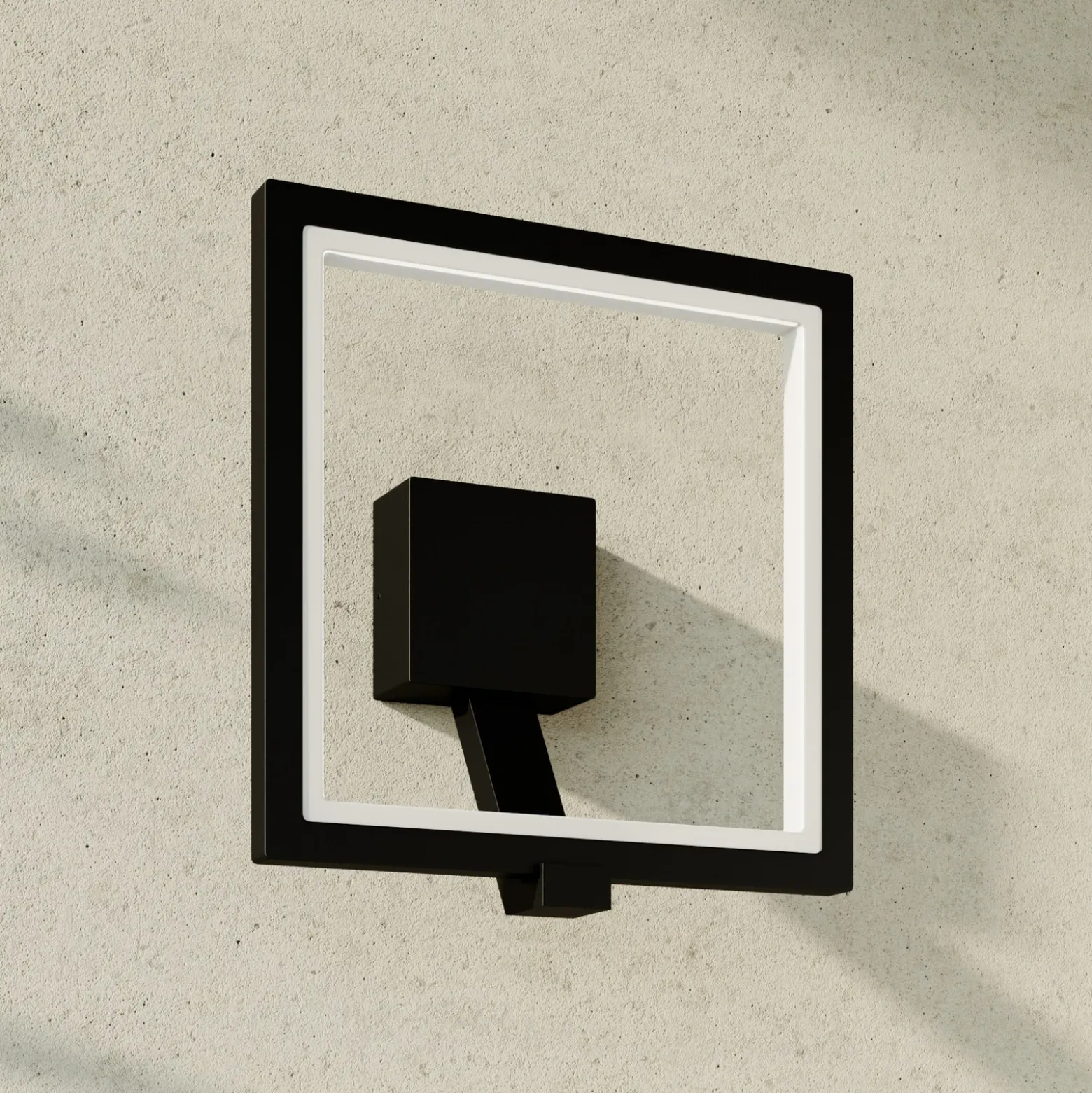 Aplique de pared LED Square de Lucande, antracita, metal, IP65