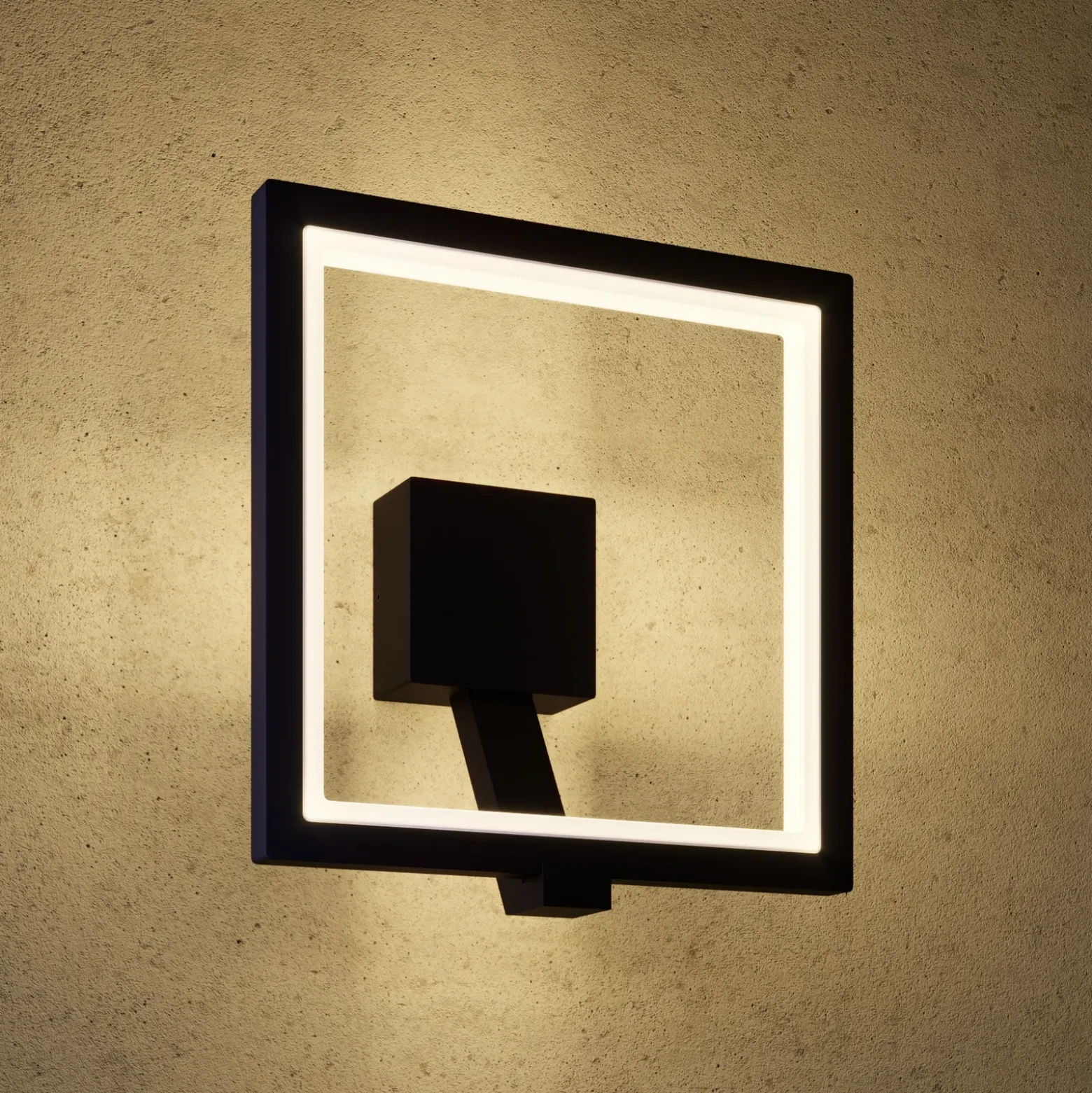 Aplique de pared LED Square de Lucande, antracita, metal, IP65