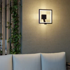 Aplique de pared LED Square de Lucande, antracita, metal, IP65