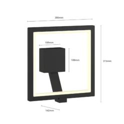 Aplique de pared LED Square de Lucande, antracita, metal, IP65