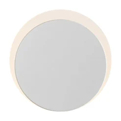 Aplique de pared LED Sun-B, blanco, Ø 15 cm, IP54, USB, atenuador