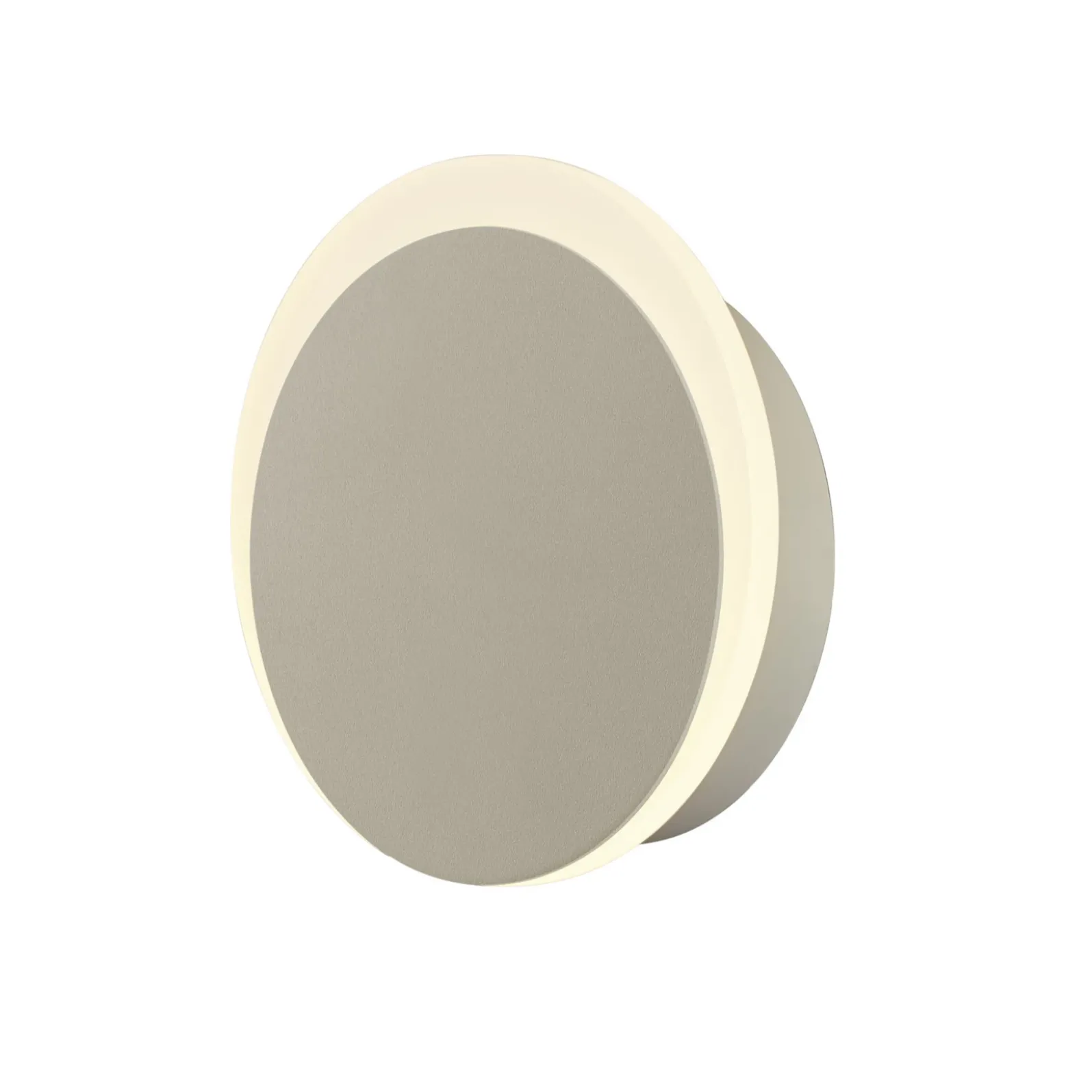Aplique de pared LED Sun-B, color arena, Ø 15cm, IP54, atenuador