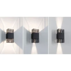 Aplique de pared LED Tharin de Paulmann, 25 cm, negro, luz hacia arriba/abajo,