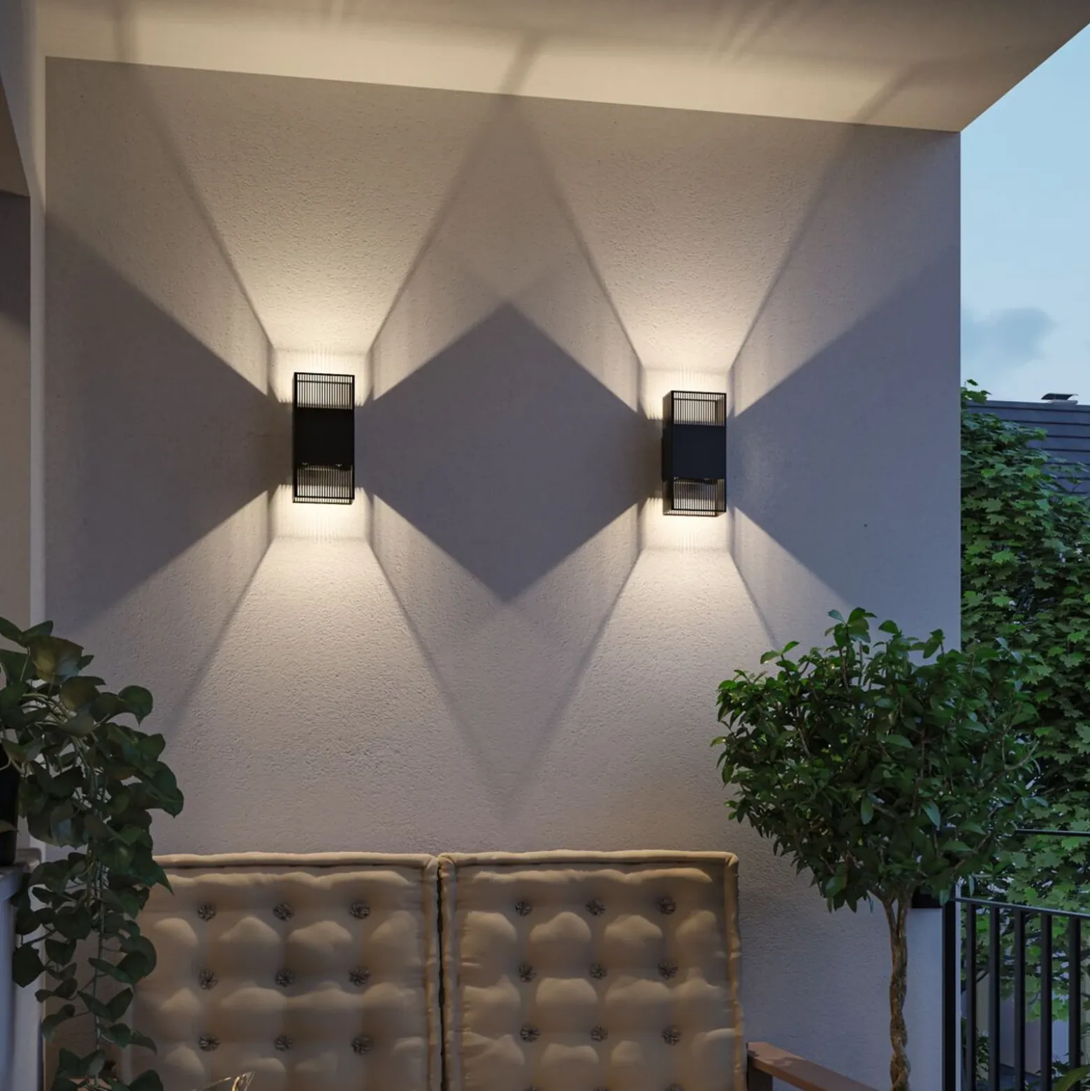 Aplique de pared LED Tharin de Paulmann, 25 cm, negro, luz hacia arriba/abajo,