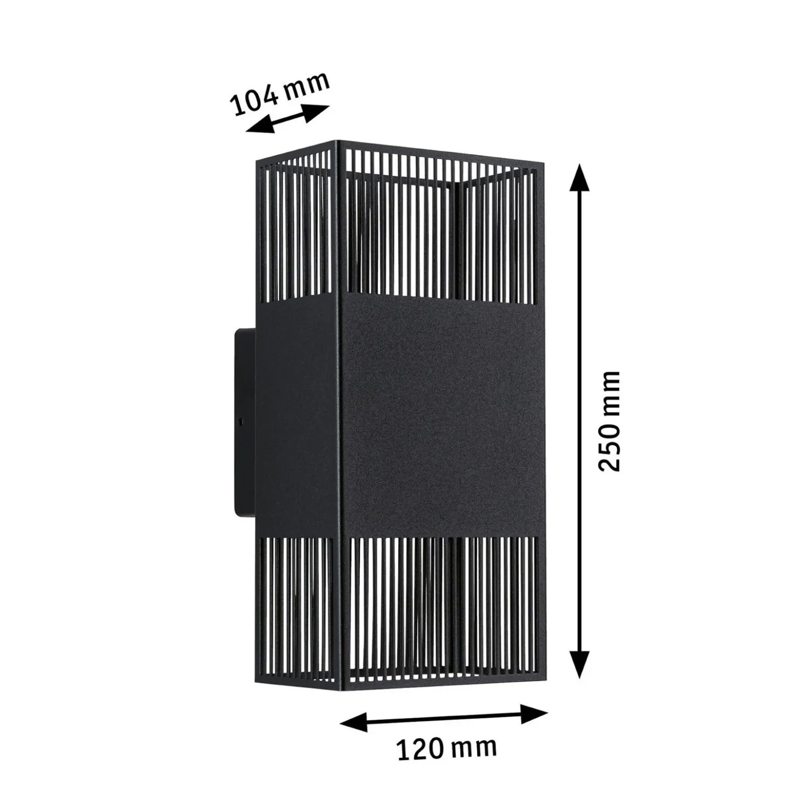 Aplique de pared LED Tharin de Paulmann, 25 cm, negro, luz hacia arriba/abajo,