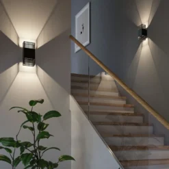 Aplique de pared LED Tharin de Paulmann, 25 cm, negro, luz hacia arriba/abajo,