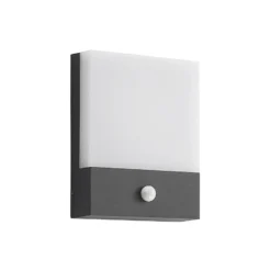 Aplique de pared LED Vanira de Lindby, antracita, aluminio, sensor, IP54