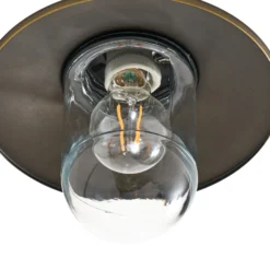 Aplique de pared Lindby Eloretta, latón antiguo, acero, IP44, E27