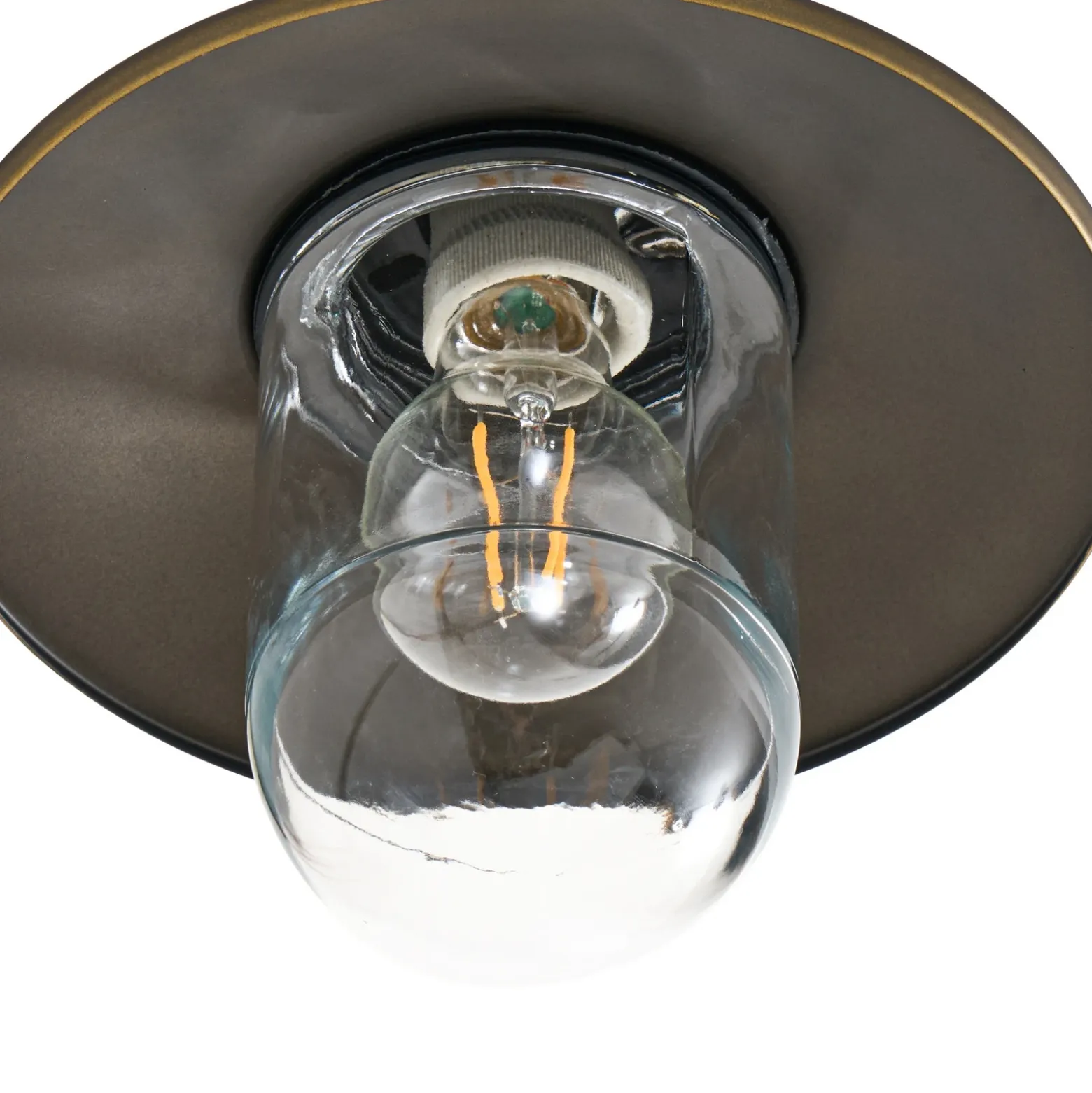Aplique de pared Lindby Eloretta, latón antiguo, acero, IP44, E27