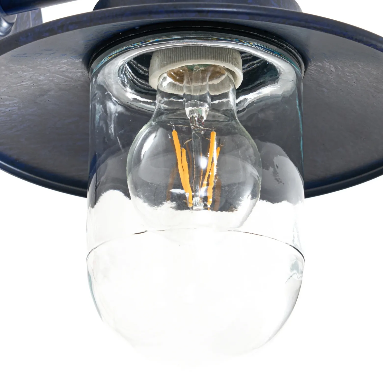 Aplique de pared Lindby Eloretta, negro/azul, acero, IP44, E27
