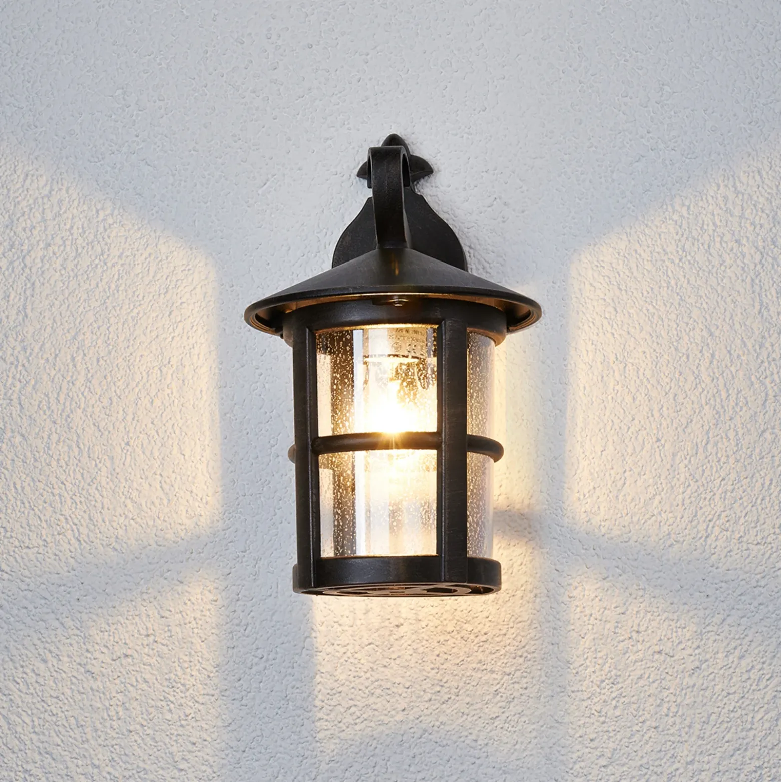 Aplique de pared Lindby «Florentine», 35 cm, color óxido, aluminio, IP44
