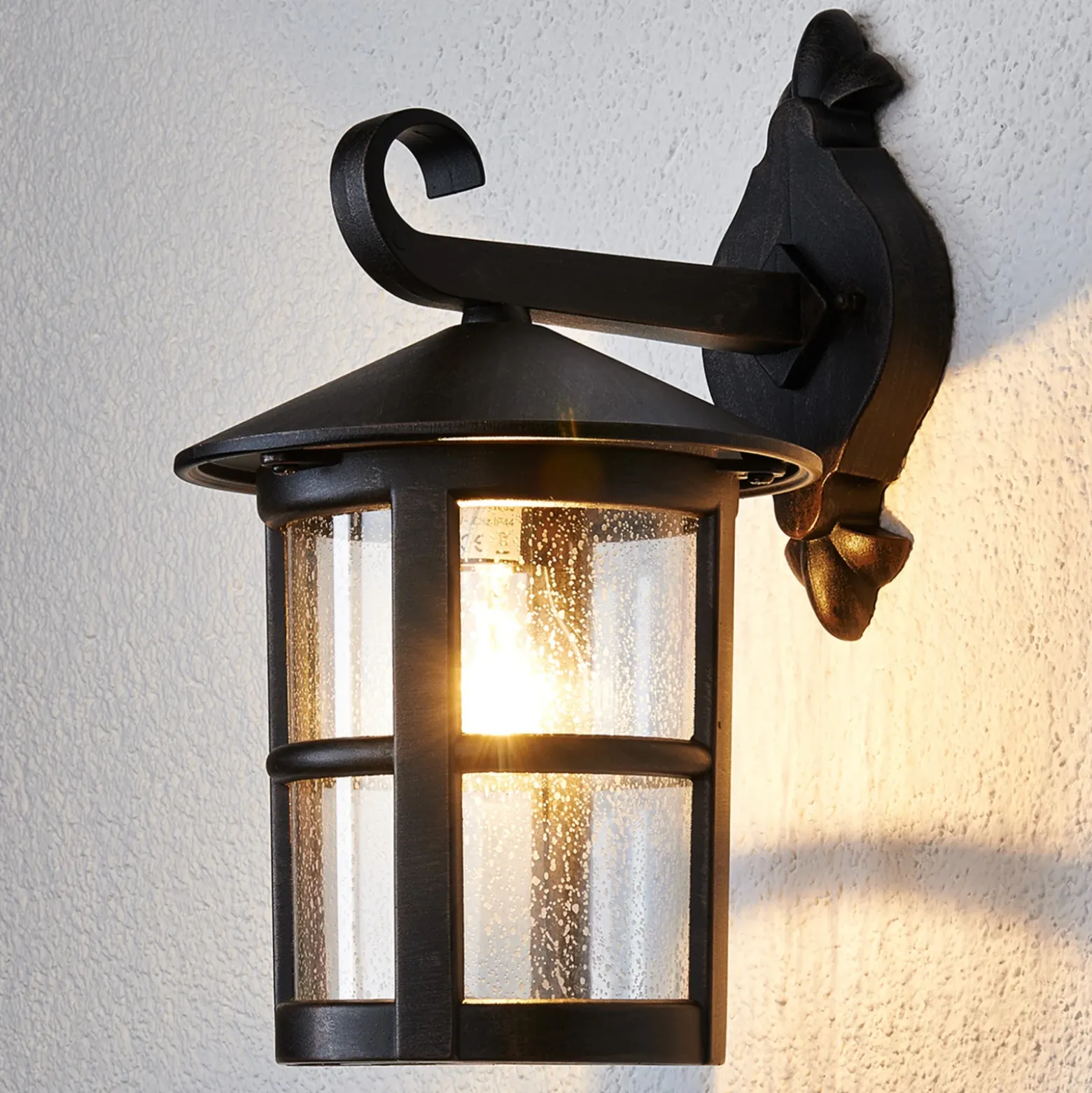 Aplique de pared Lindby «Florentine», 35 cm, color óxido, aluminio, IP44