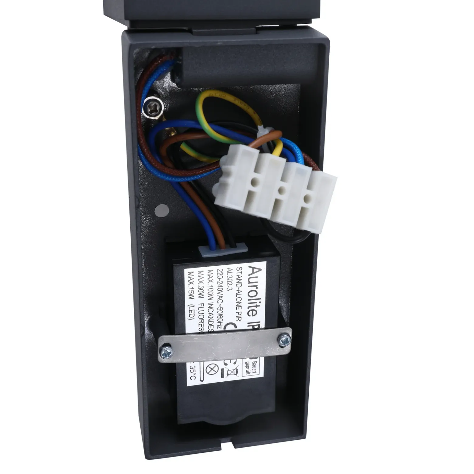 Aplique de pared Lindby Othil, con sensor, antracita, metal, IP44