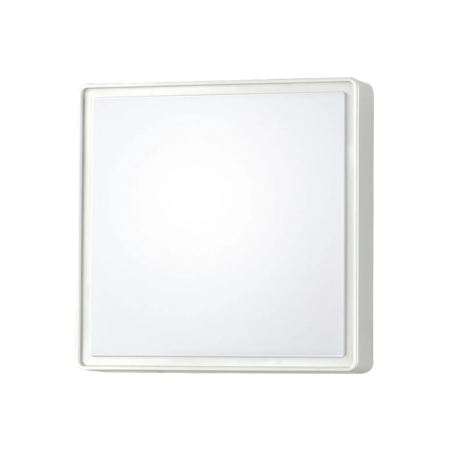 Aplique de pared Oban, 30 cm x 30 cm, sensor, 2 x E27, blanco, IP65