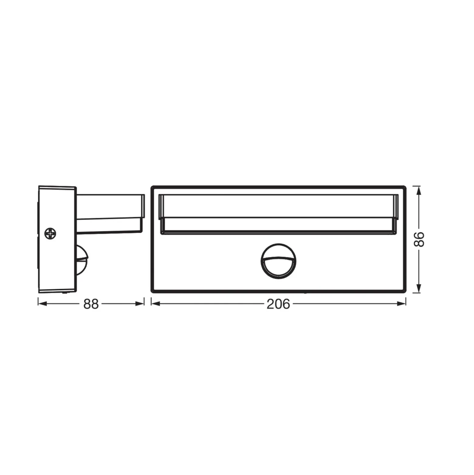 Aplique de pared OSRAM ENDURA STYLE ROBUST, sensor, gris oscuro IP54