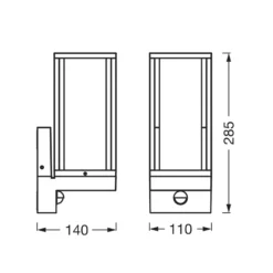 Aplique de pared OSRAM ENDURA CLASSIC FRAME, sensor gris oscuro IP54