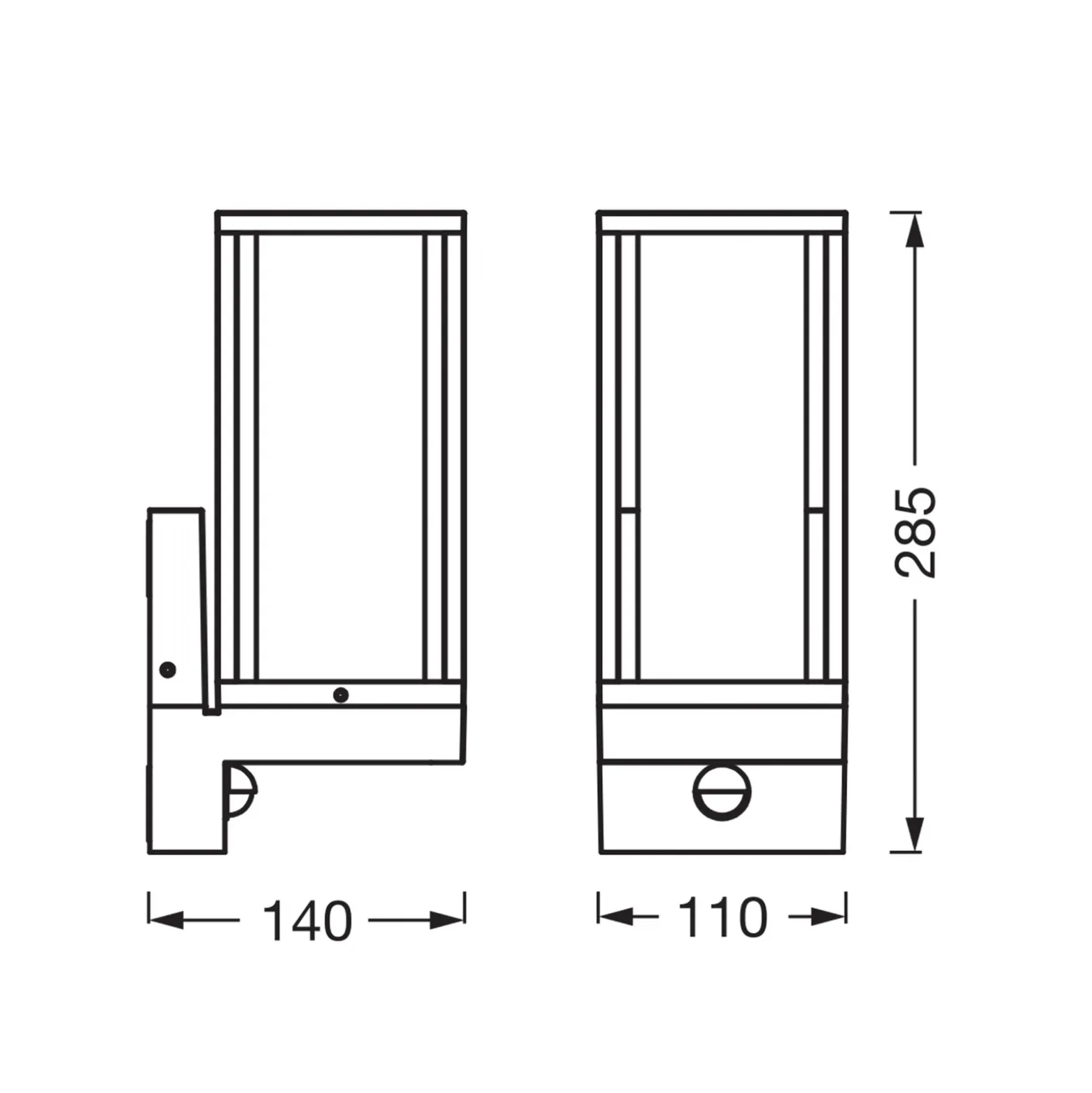 Aplique de pared OSRAM ENDURA CLASSIC FRAME, sensor gris oscuro IP54